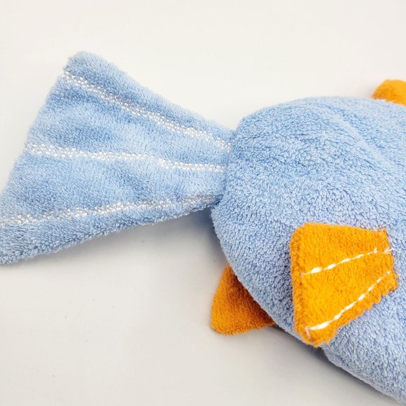 Pottery Barn Kids Blue Terrycloth Pocket Plush Fish Toiletry Bag Bath Toy Zipper - Picture 3 of 12